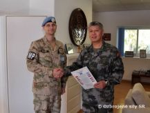 Ocenenie príslušníka Vojenskej polície na záver pôsobenia v operácii UNFICYP