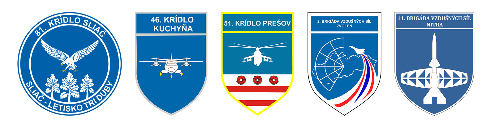 Znaky podriadených útvarov